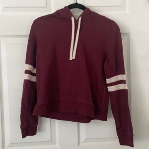 Forever 21 Maroon Cropped Hoodie Women’s L